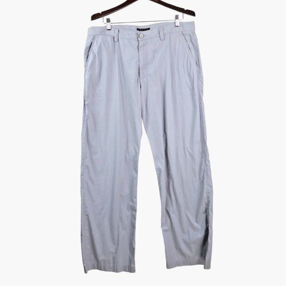 Theory Mens 36 x 33 Charlton Sheets Pants Cotton Flat Front Light Gray - Picture 1 of 9